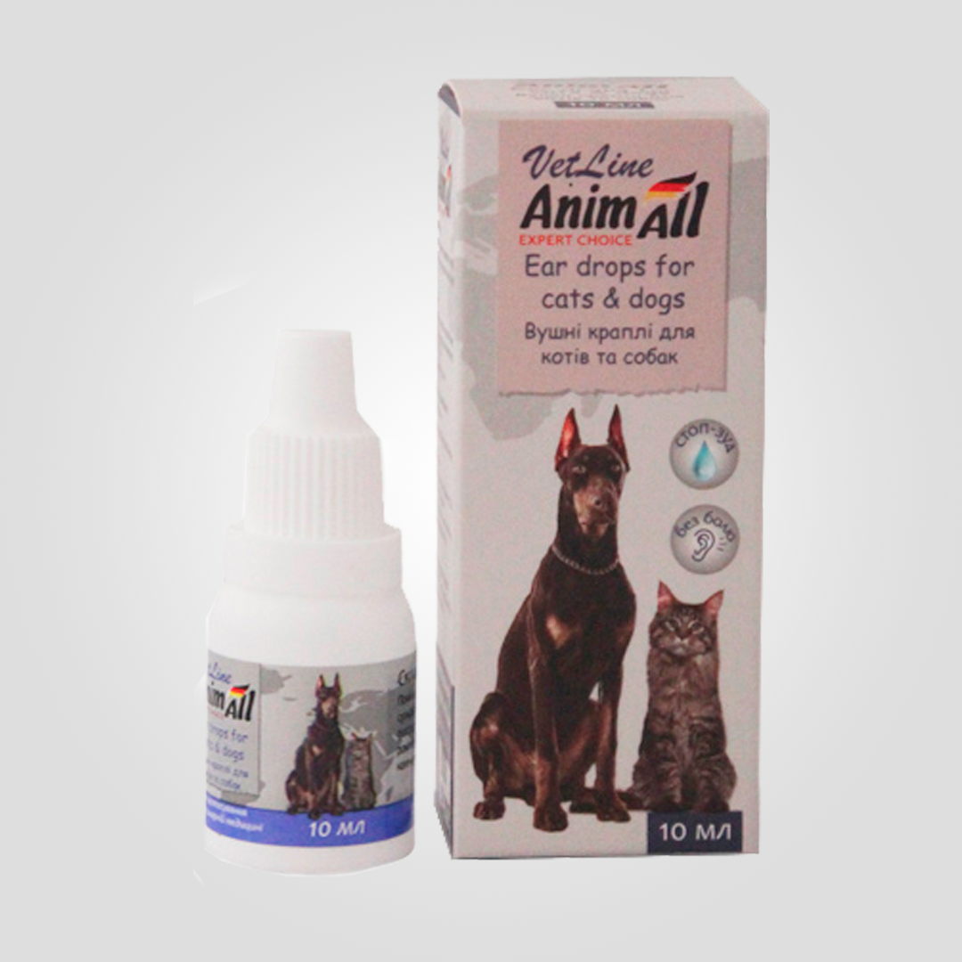 Краплі вушні AnimAll VetLine для собак та котів 30 мл (20505480)