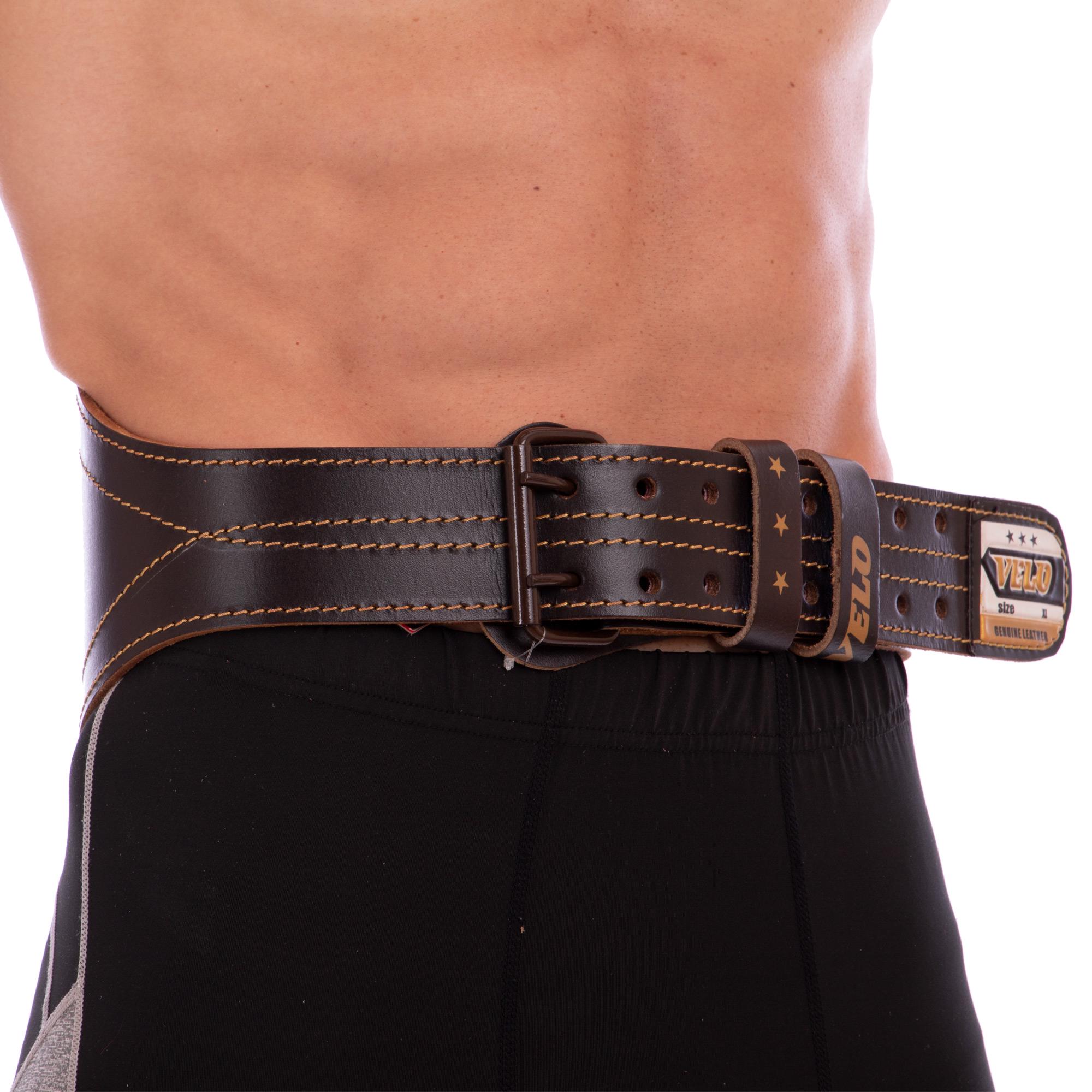 Пояс атлетический кожаный Zelart VELO VL-8178 ширина 15 см L Черный (DR003916) - фото 1