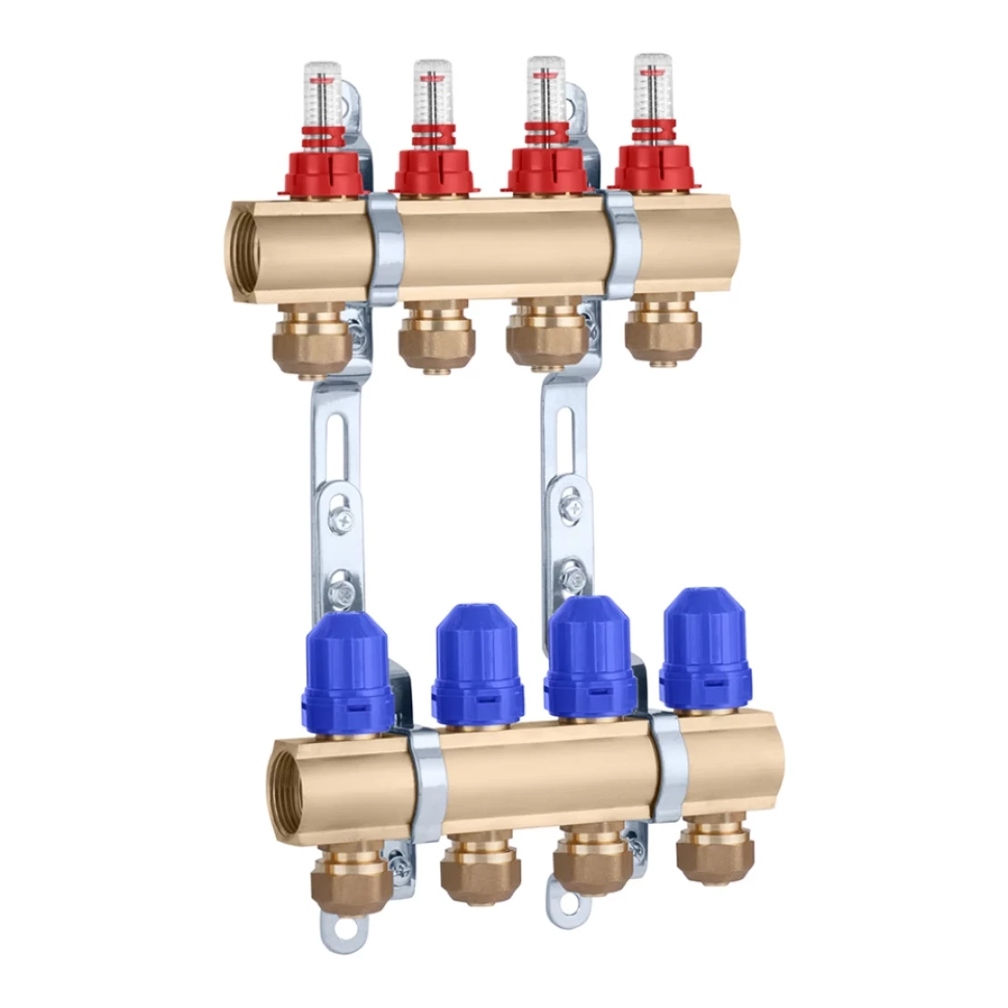 Колектор в зборі STA 1х3/4" на 4 виходи з євроконусами латунний (TK-CV028326)