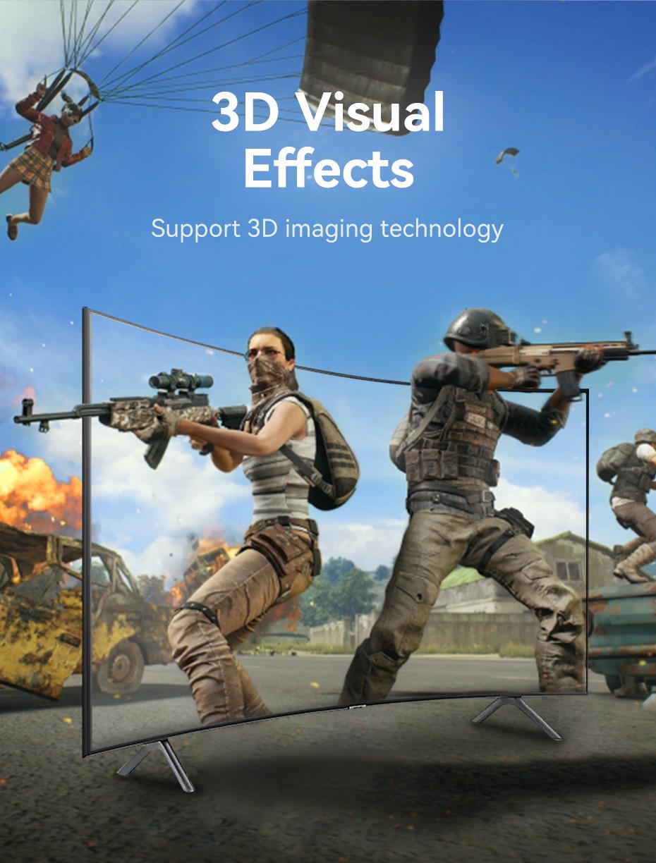 Кабель Vention DisplayPort 2.0 8K 60Hz 4K 144Hz 2K 165Hz 1080P 240Hz 40 Гбіт/с Gsync/Freesync 5 м Чорний (HGABJ) - фото 5