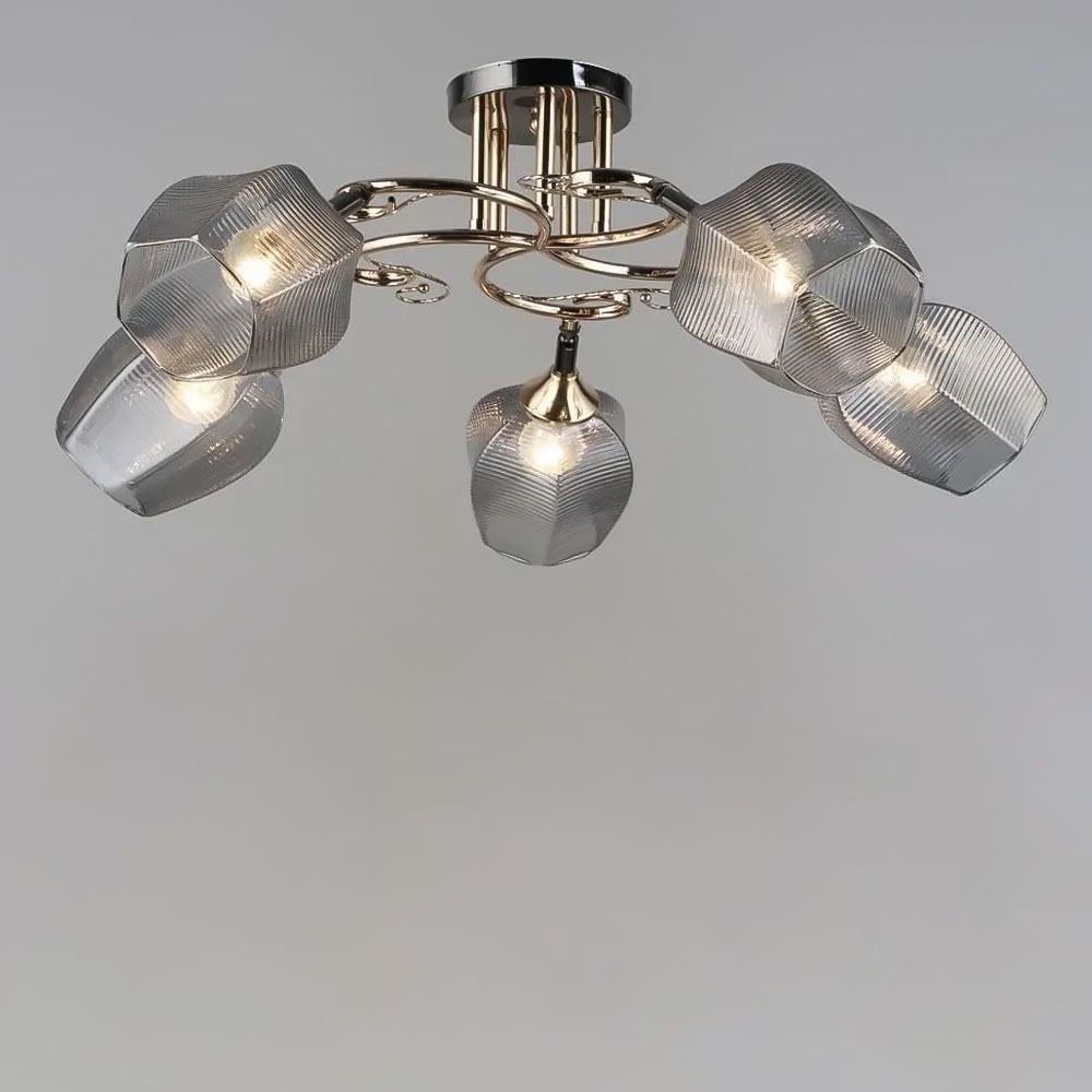 Люстра потолочная Light House SR-19160/5 FGD+BCH E27 660х250 мм Черный/Золотой (78150)