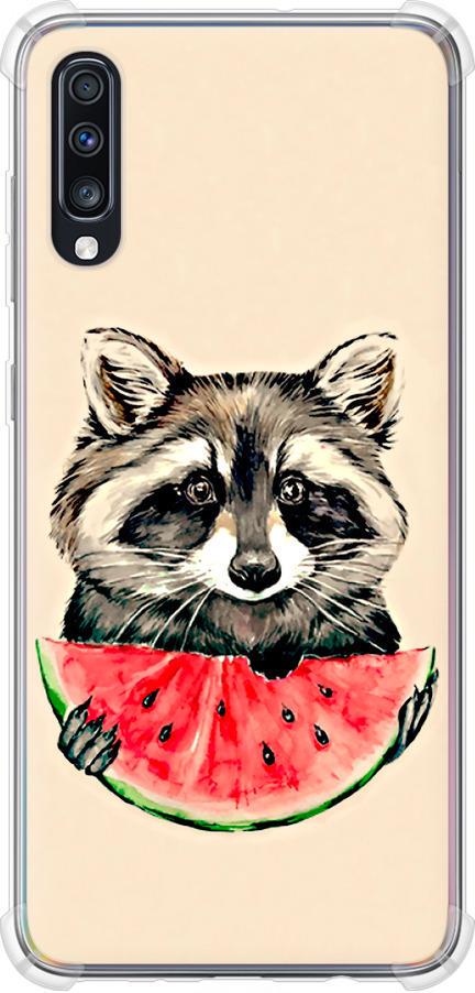 Чехол на Samsung Galaxy A70 2019 A705F Енотик с арбузом (4605sp-1675-42517)