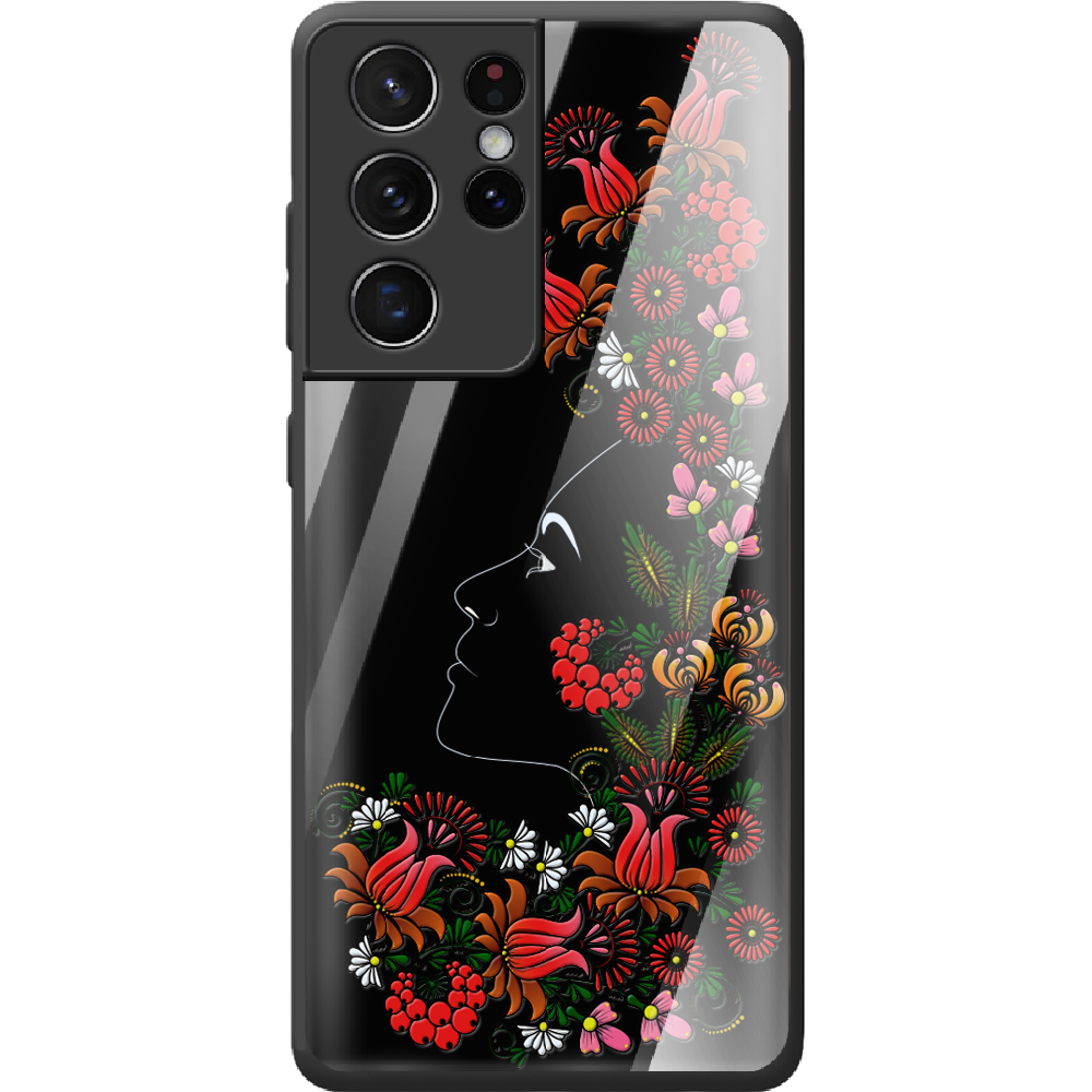Чохол BoxFace Samsung G998 Galaxy S21 Ultra 3D Ukrainian Muse Чорний силікон з склом (41719-bk64-42231)