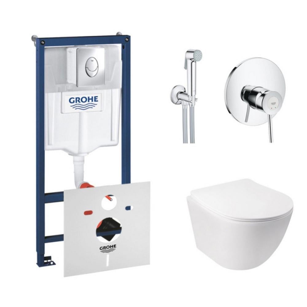 Комплект инсталляции Grohe Rapid SL 38721001QT07335176W2904800S с унитазом и кнопкой Хром (75771)
