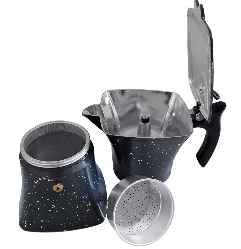 Кофеварка гейзерная Benson на 3 чашки из литого алюминия и бакелитовой ручкой 150 мл Черный (BN-1471) - фото 3 Кофеварка гейзерная Benson на 3 чашки из литого алюминия и бакелитовой ручкой 150 мл Черный (BN-1471) - фото 3