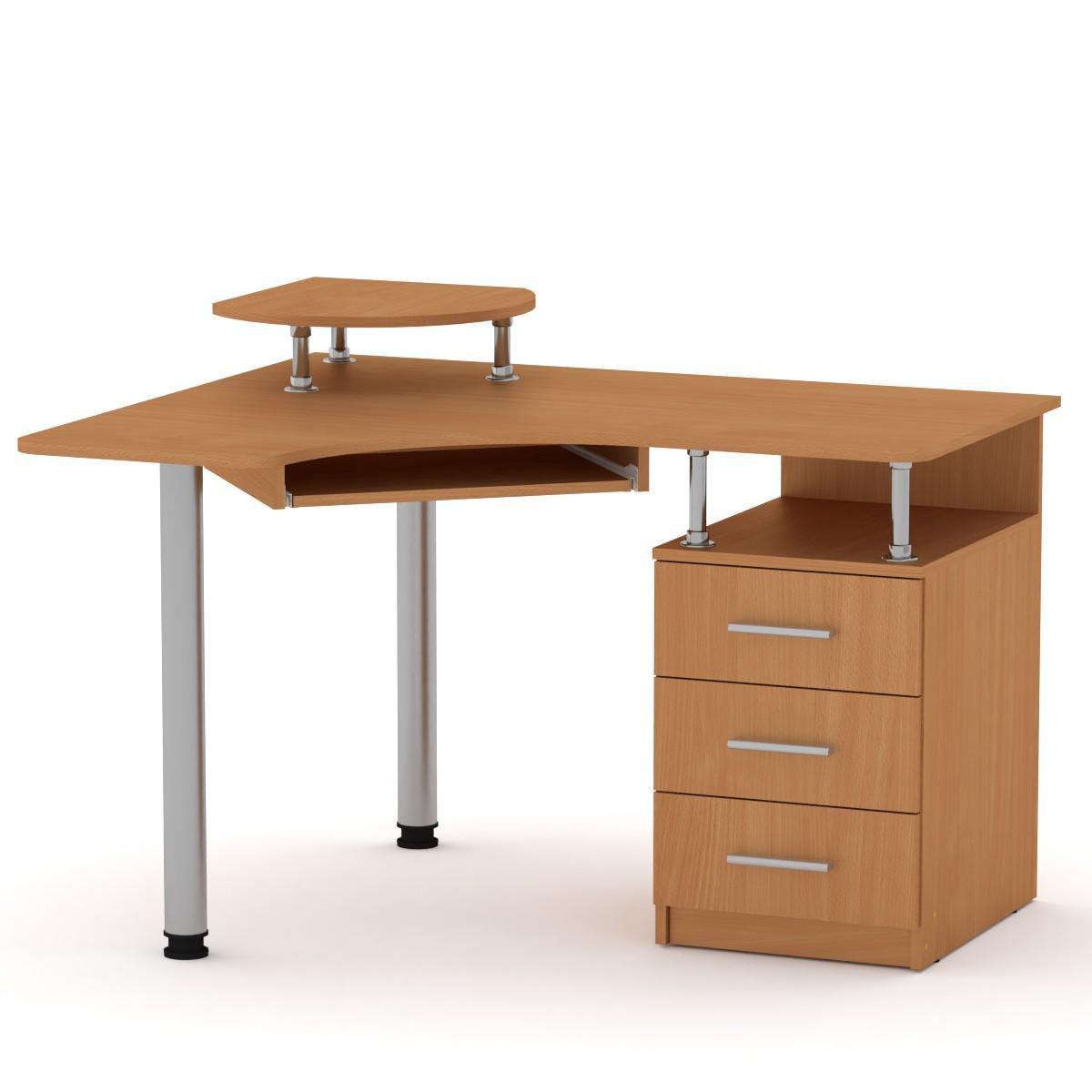 Стол компьютерный МеблиКо СУ-2 120х100х85 см Бук (k-1433-1)