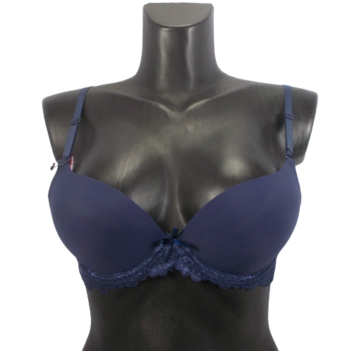 Бюстгальтер гладкий с корректором Biweier 70313 75В Синий (1608607872)