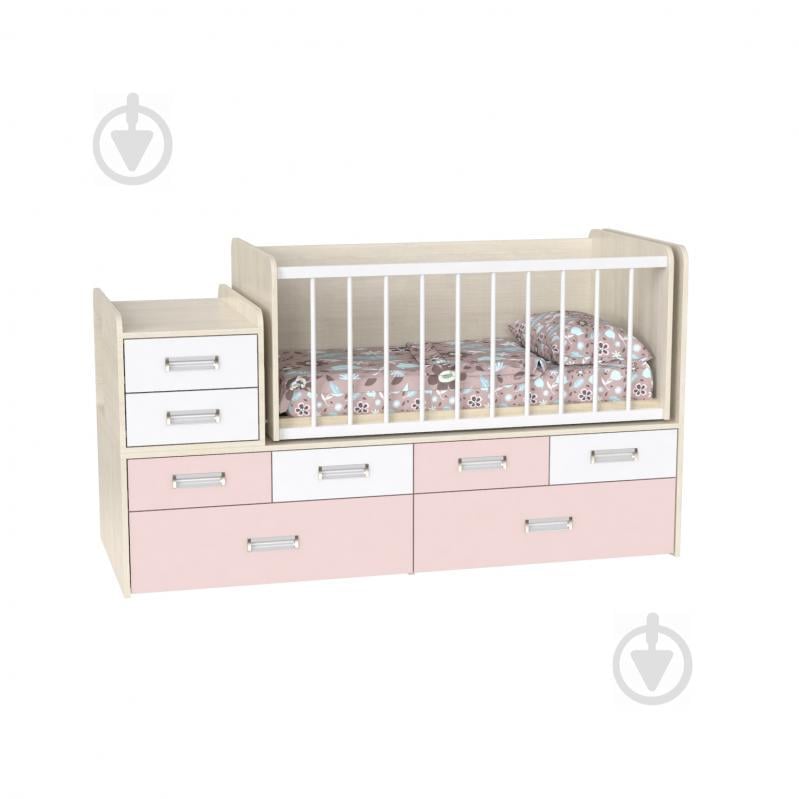 Ліжко дитяче Art In Head Binky ДС4114 (3 в 1) 1732x950x732 шамоні світлий та сакура+аляска (ДСП) + решітка біла (110211821) Ліжко дитяче Art In Head Binky ДС4114 (3 в 1) 1732x950x732 шамоні світлий та сакура+аляска (ДСП) + решітка біла (110211821)