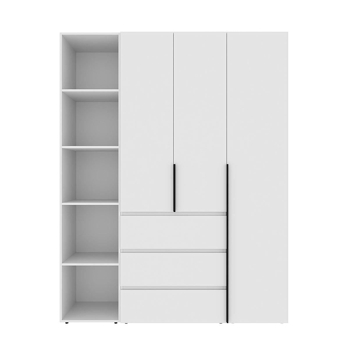 Шкаф распашной комбинированный №8 Light 1600x500x2200 мм Белый бриллиант (LTK081000000)