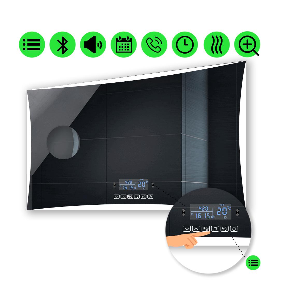 LED-дзеркало 100x70 см зі Smart-блоком і лінзою без підсвітки та підігрівом Amado (Amadog152)