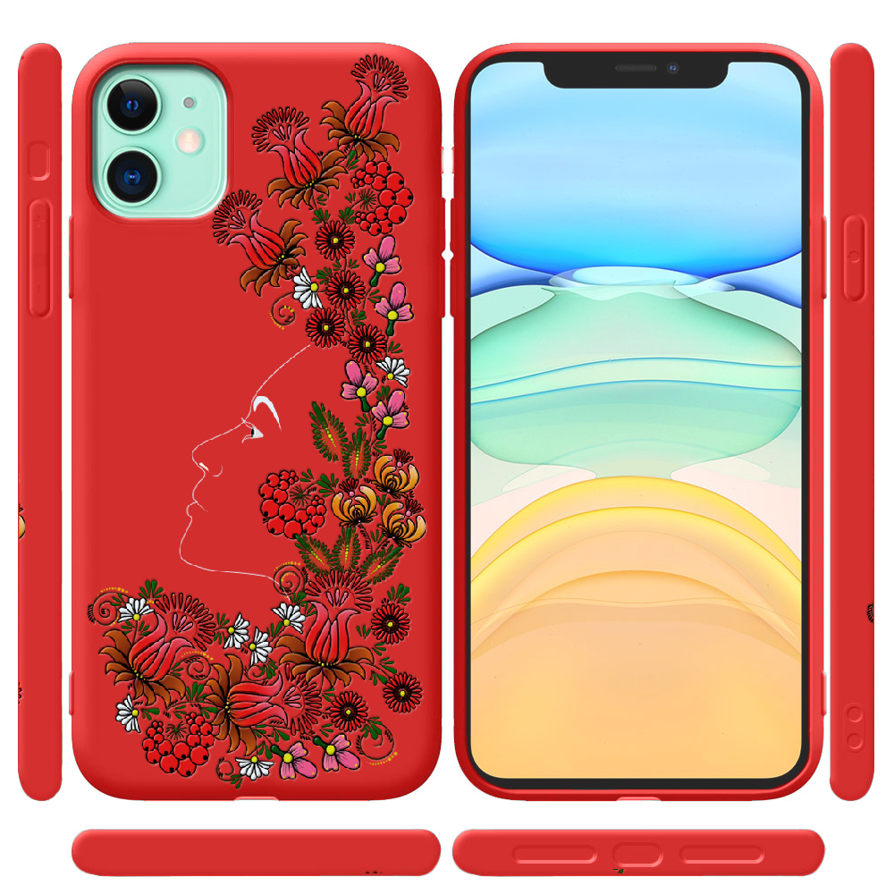 Чехол Boxface iPhone 11 3D Ukrainian Muse Красный силикон (38184-bk64-43041) - фото 2