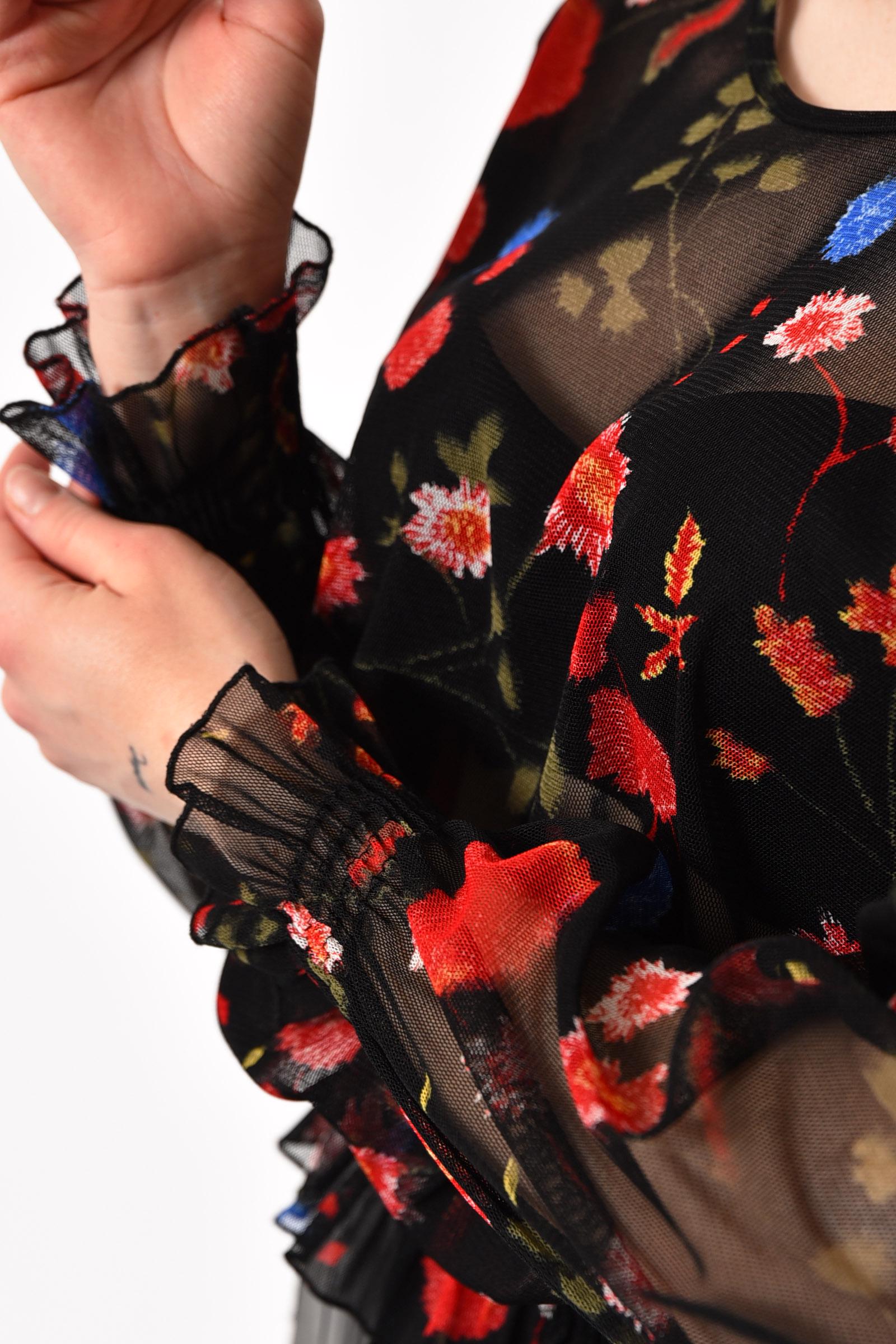 Блуза женская в сеточку с принтом р. 42 Черный (173779) - фото 4 Блуза женская в сеточку с принтом р. 42 Черный (173779) - фото 4