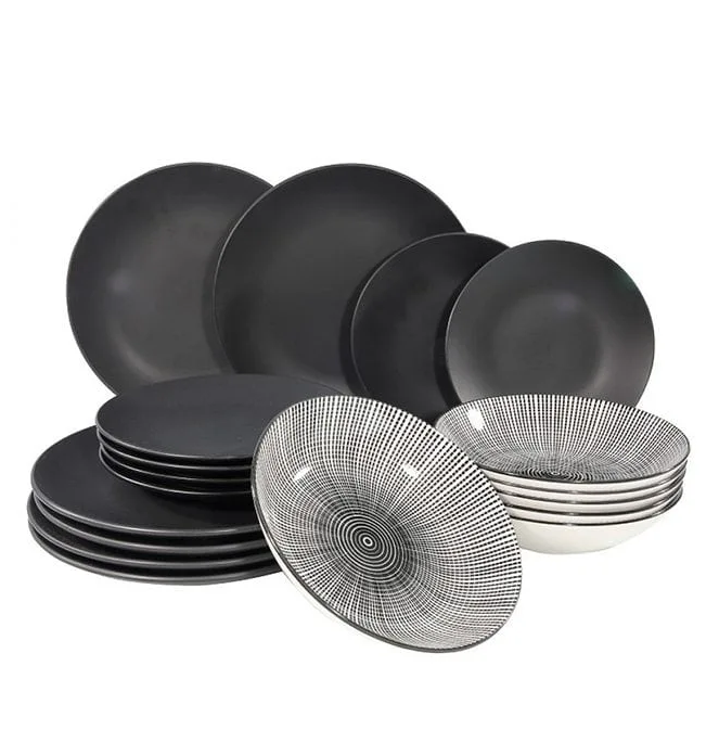 Набор посуды Flora Black Nagano 18 пр 45110