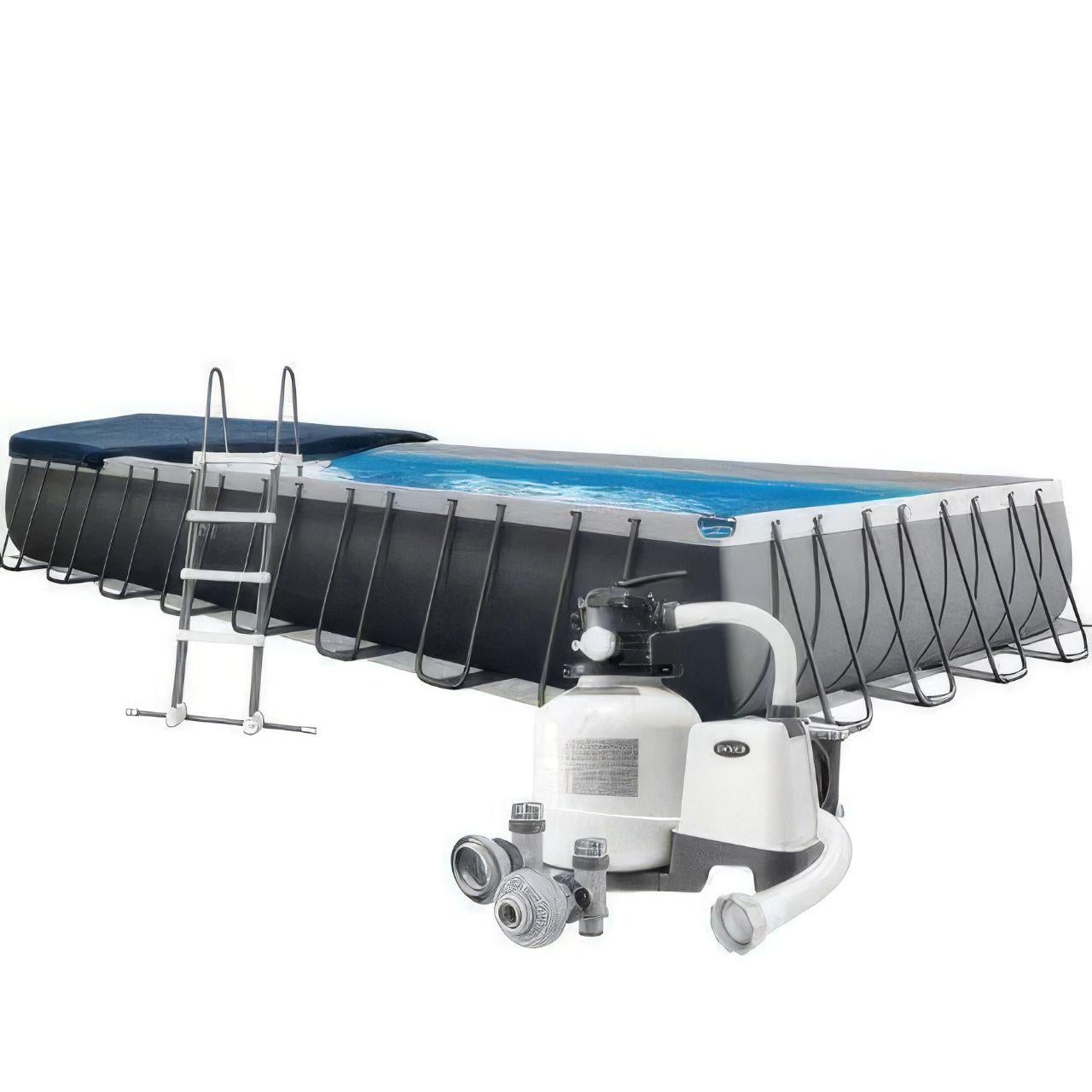 Басейн каркасний Intex 26374 з фільтр-насосом/сходами/підстилкою та тентом 975×488×132 см (34180757)