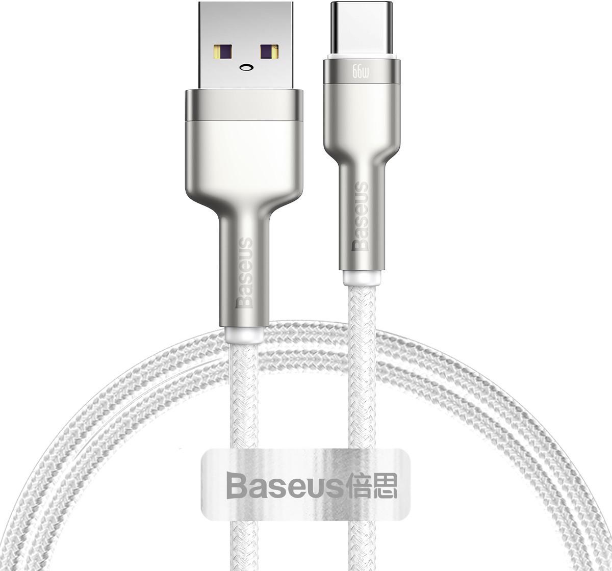 Кабель Baseus Cafule Metal Data USB to Type-C 66 W 1 м Cable White (CAKF000102)