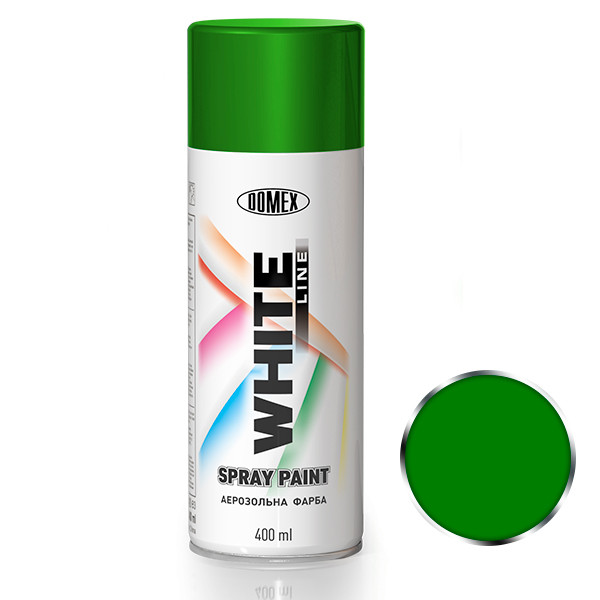 Аерозольна фарба DOMEX WHITE LINE 400 мл RAL6005 Темно-зелений (2609073075)