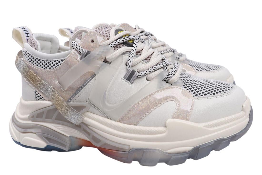 Кроссовки женские Li Fexpert из кожи на платформе р. 37 Молочный (576-21DK)