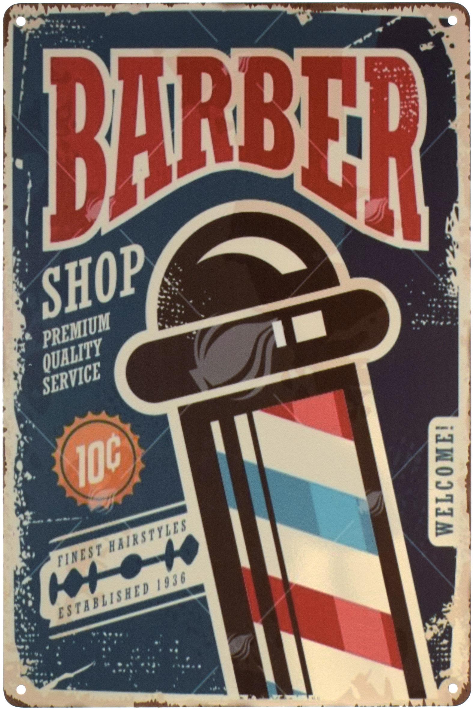 Табличка металева Barber Shop/Барбершоп Welcome 20x30 см