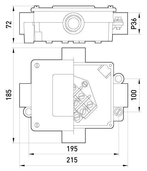 Распределительная коробка наружная E.NEXT 215х185х72 мм 4 трубных ввода P36 с клеммником 5х16 мм.кв IP44 Алюминий (068/6) - фото 2 Распределительная коробка наружная E.NEXT 215х185х72 мм 4 трубных ввода P36 с клеммником 5х16 мм.кв IP44 Алюминий (068/6) - фото 2