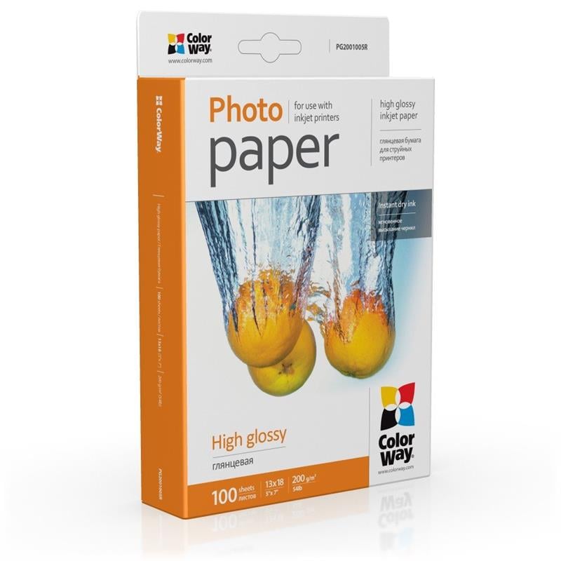 Фотобумага ColorWay глянцевая 13х18 см 200 г/м² 100 листов (PG2001005R)