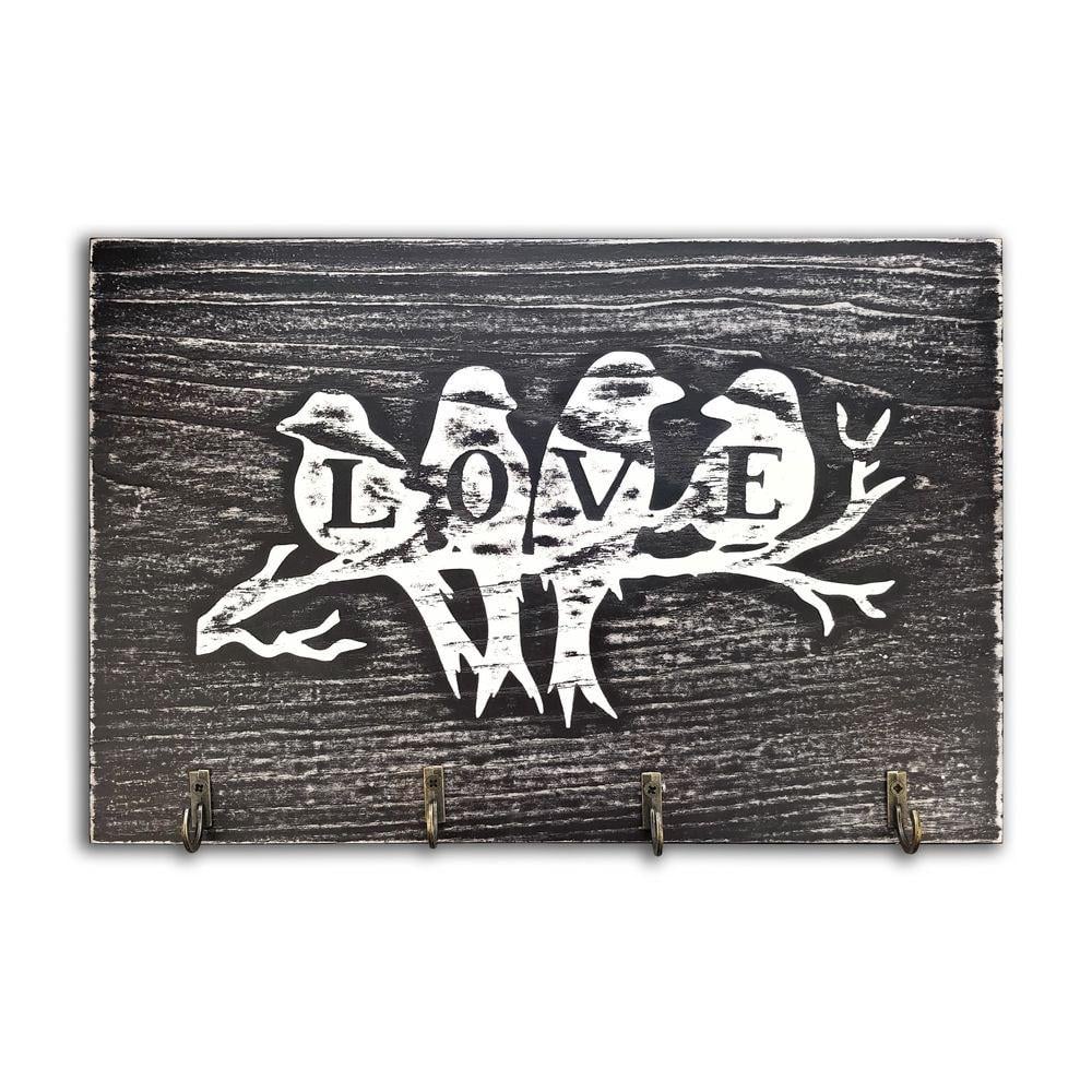 Ключниця Love 20х30 см вінтаж Сірий (хркл5002а)