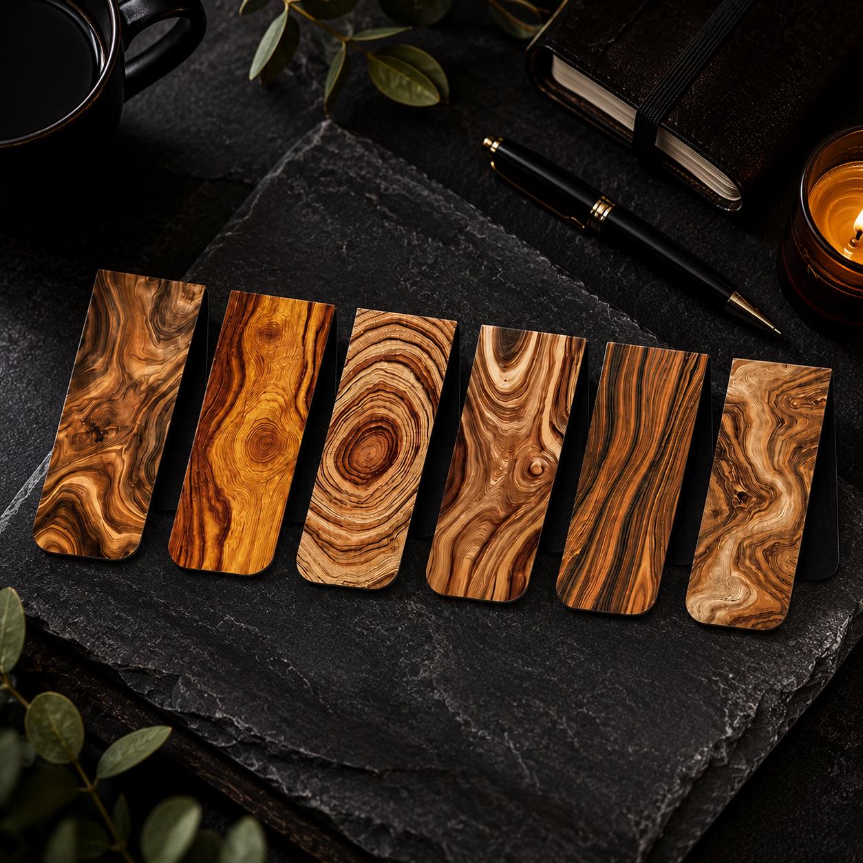 Набір закладок для книг Wood Texture магнітні 6 шт. (37243318)