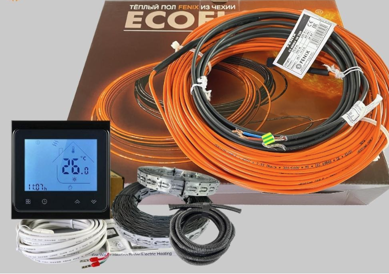 Комплект теплого пола без стяжки Fenix ADSV10 200 Вт 1,1-1,9 м2 с Wi-Fi терморегулятором Черный (51207)