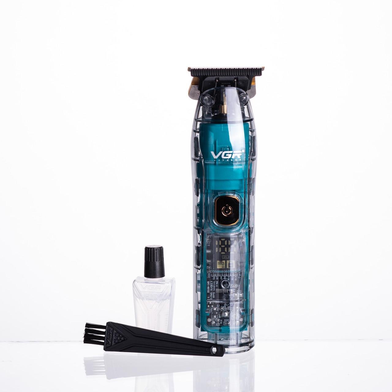 Триммер для стрижки VGR V-961 аккумуляторный с 4 насадками Зеленый (7380) - фото 3 Триммер для стрижки VGR V-961 аккумуляторный с 4 насадками Зеленый (7380) - фото 3