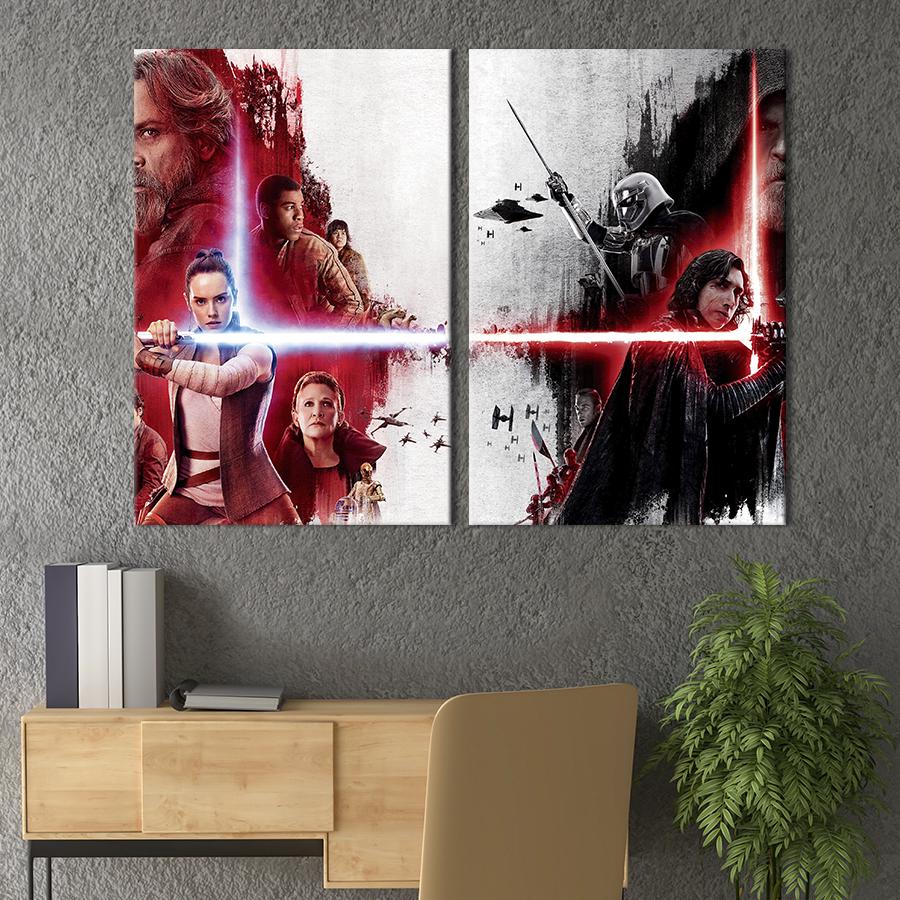 Настенный декор диптих картина на холсте для интерьера Star Wars: The Last Jedi 71x51 см (749-2)