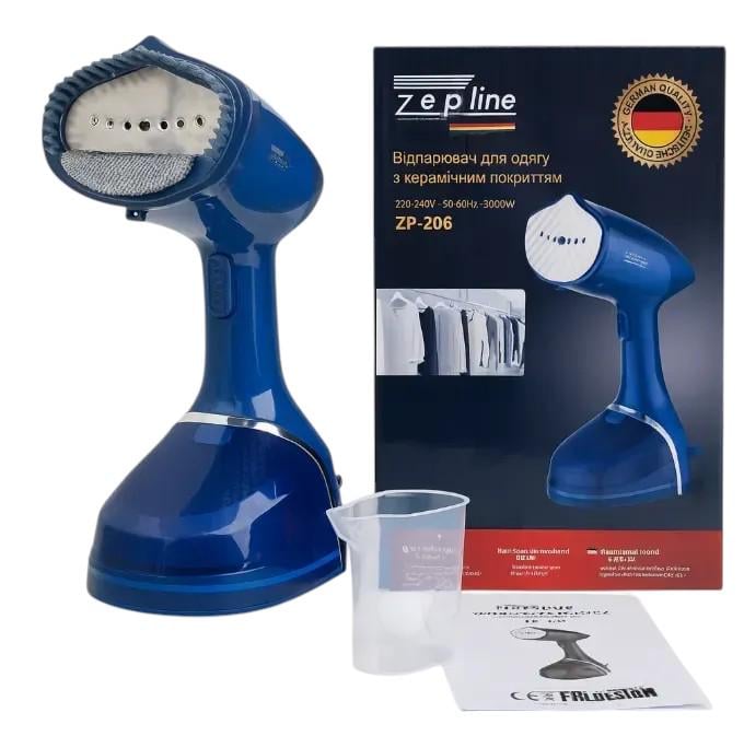Отпариватель для одежды ZepLine ZP-206 с керамическим покрытием 500 мл 3000 Вт Синий (ML-04545)
