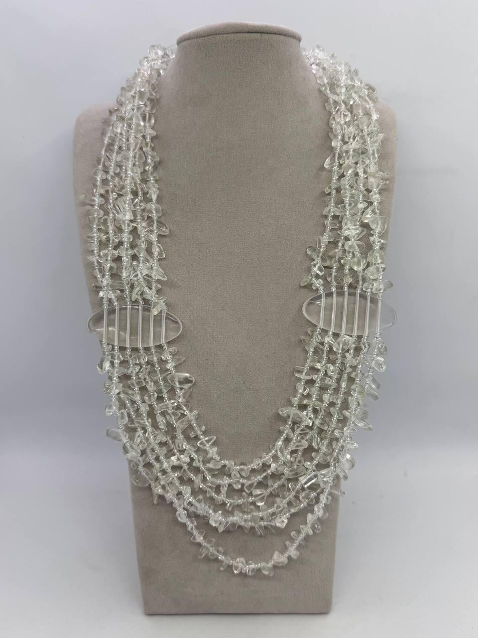 Бусы из горного хрусталя 50 см Бесцветный (13028)