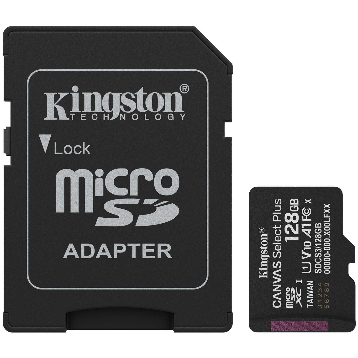 Карта памяти Kingston Canvas Select Plus Gen3 microSDXC 128GB 100R A1 C10 Retail с адаптером Black (SDCS3/128GBSP#)
