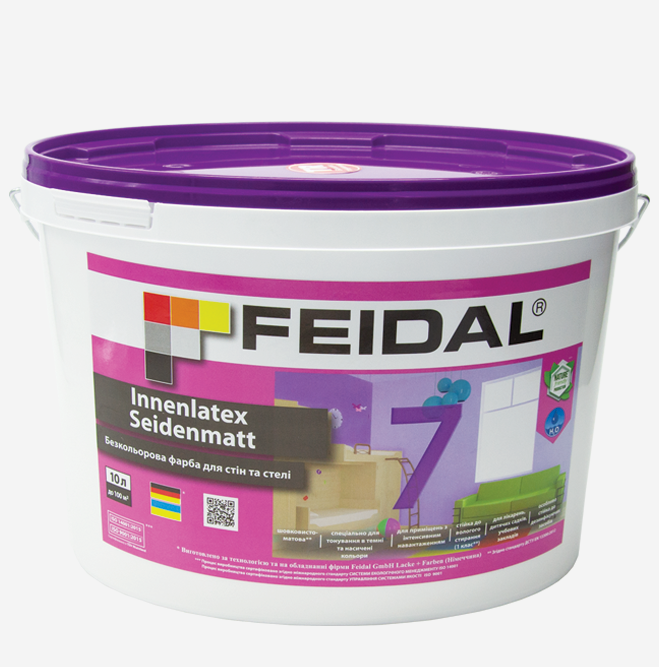 Краска Feidal Innenlatex Seidenmatt 7 10 л тонированная в цвет 3