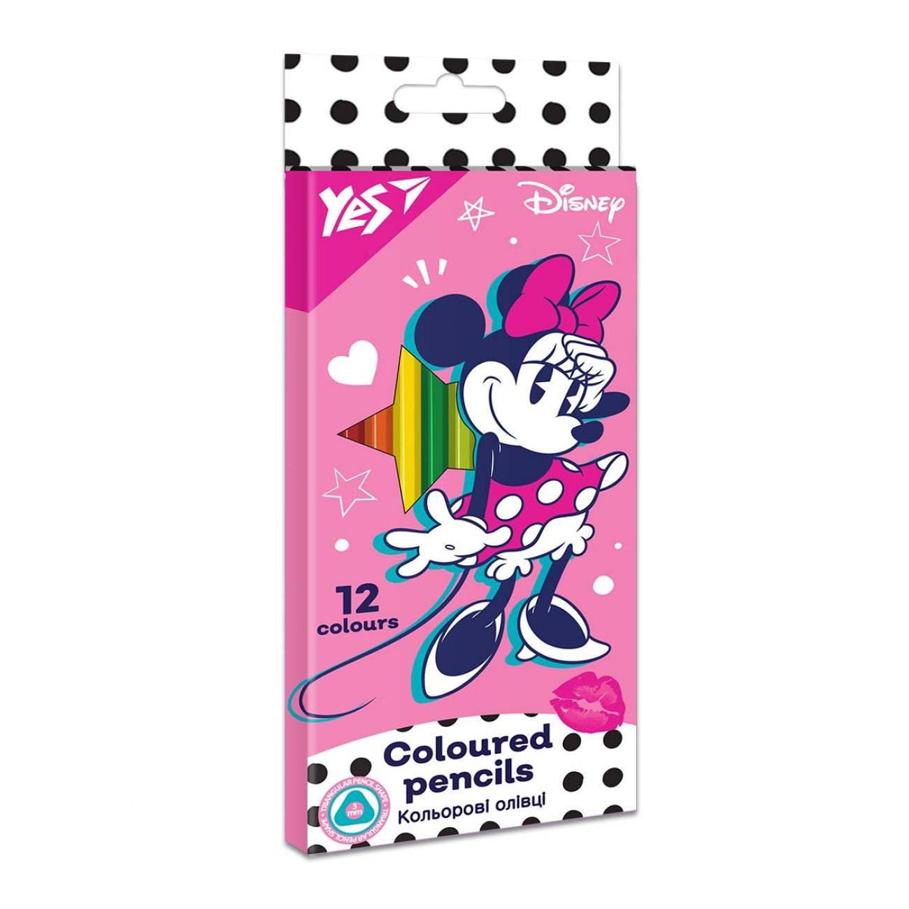 Олівці кольорові YES Minnie Mouse 12 кольорів (MTT-163085)