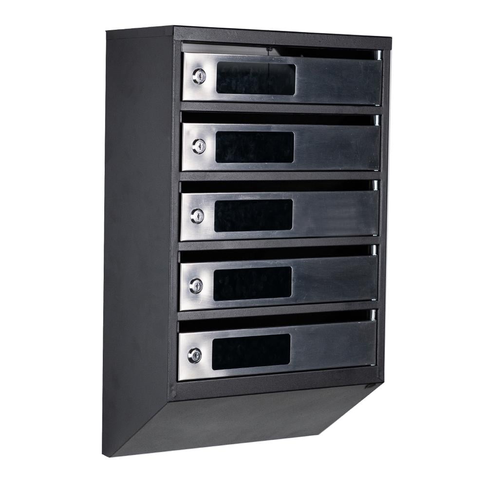 Ящик почтовый многосекционный ЯП05C Черный/Нержавеющая сталь (24061053)