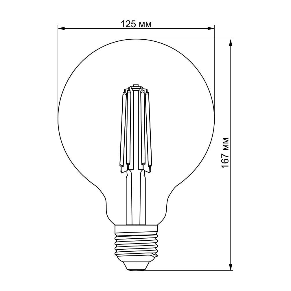 Лампа дімерна Filament Videx G125FAD 7 Вт E27 2200 K Бронзовий (24561) - фото 3