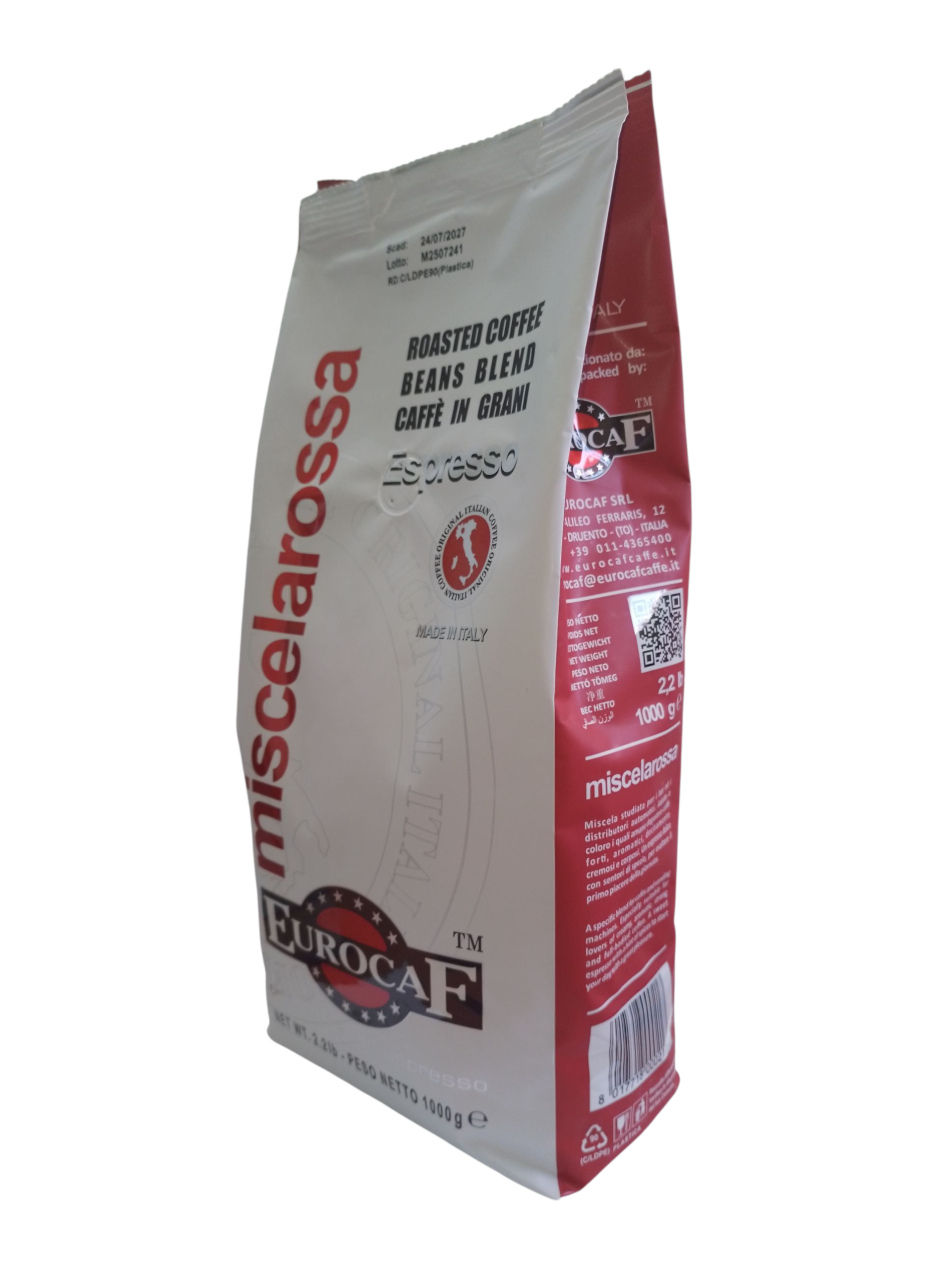 Кава Eurocaf Miscela Rossa  Espresso зерно 1 кг (250322)