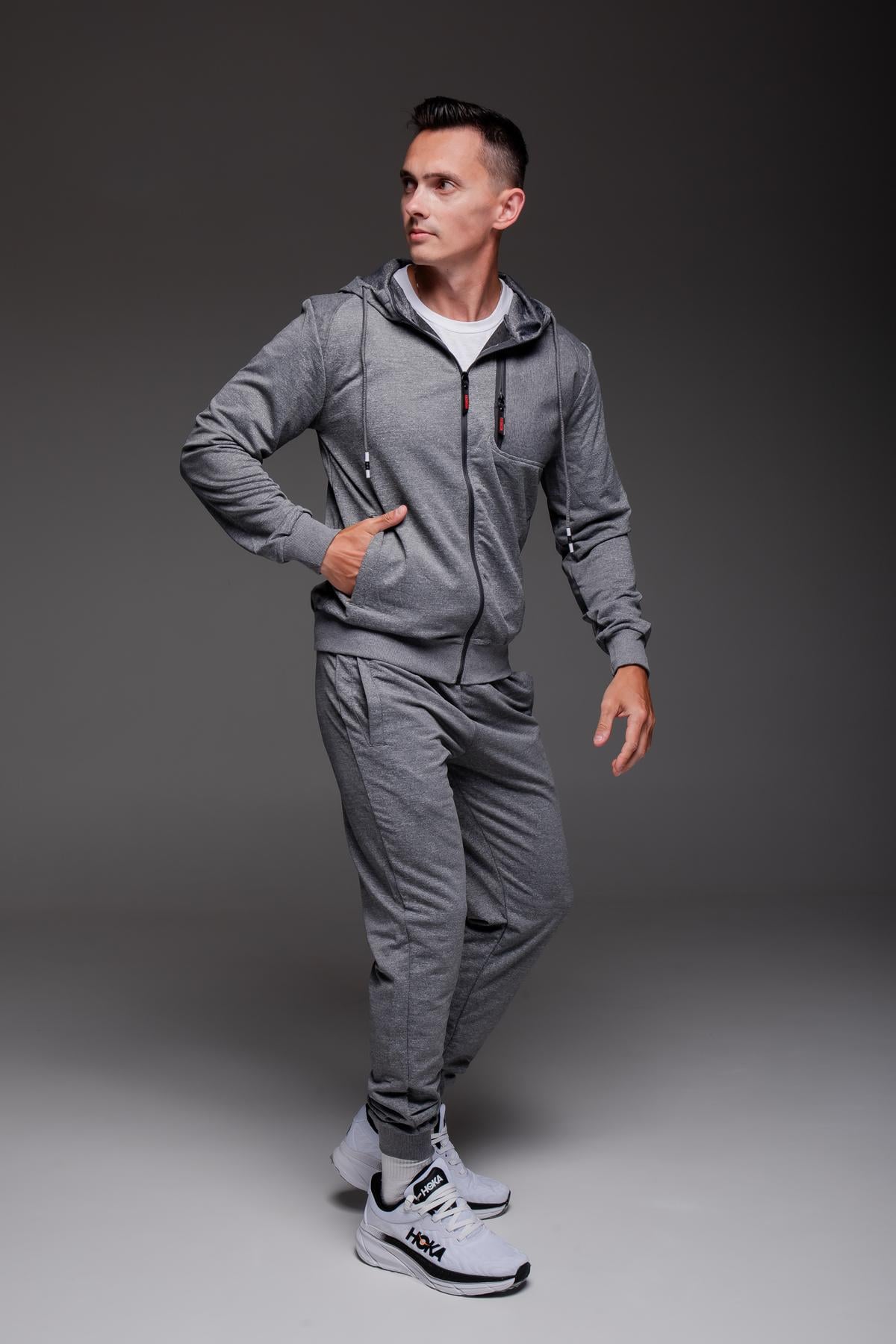Спортивний костюм чоловічий весняно-осінній трикотажний 3XL Сірий (2544/3)