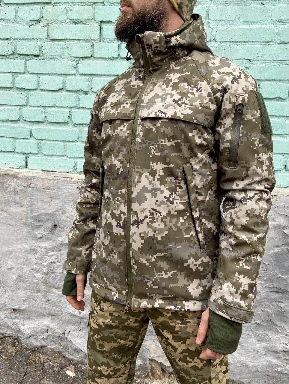 Куртка військова утеплена Tactic Soft Shell р. 48-50 Піксель (56124) - фото 11