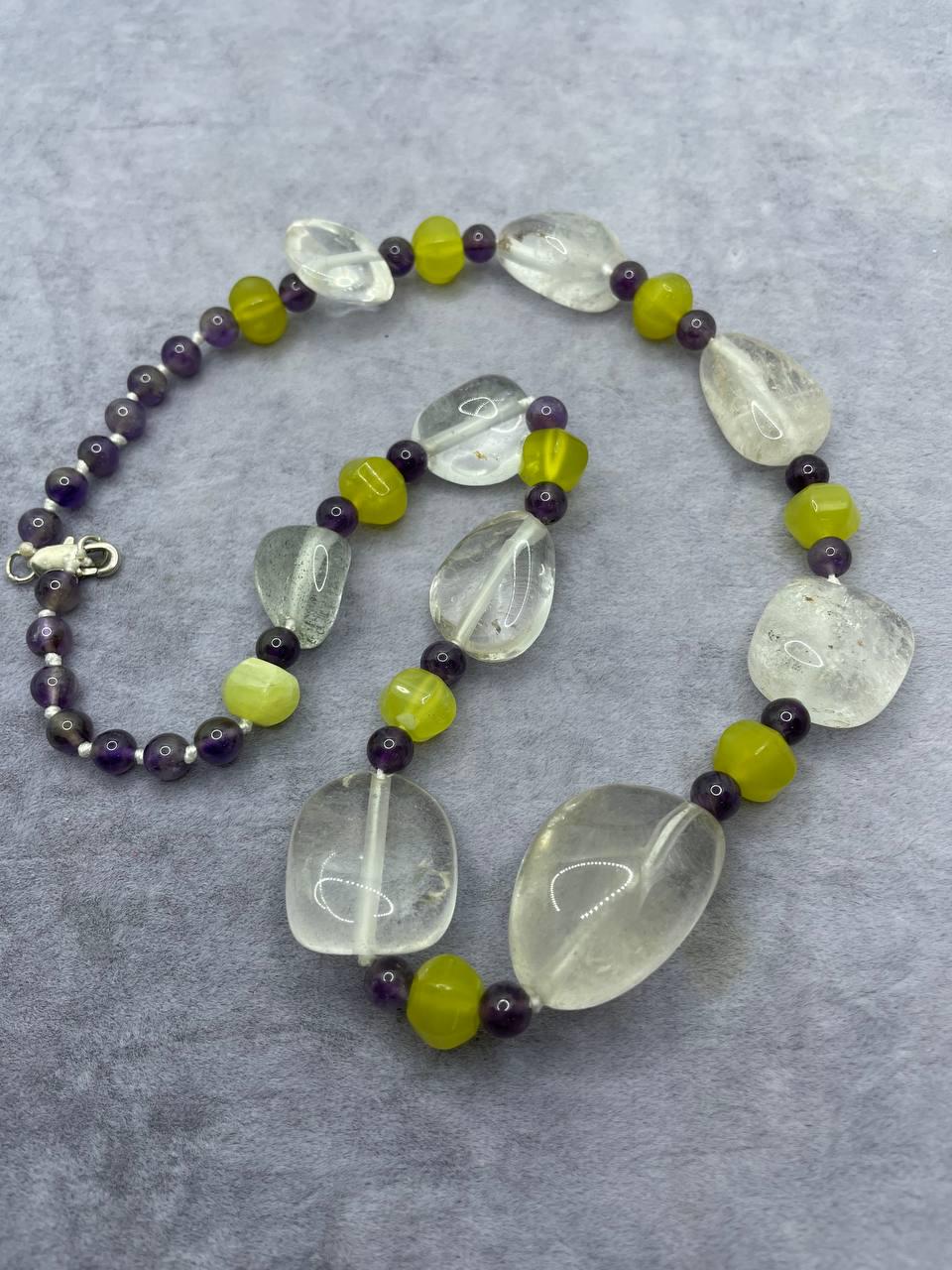 Бусы кварц 45 см Бесцветный (1523)