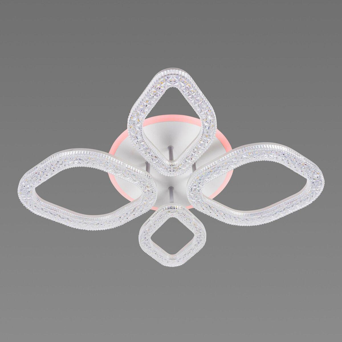 Люстра светодиодная Sirius на четыре плафона 68W 3000-6500К Белый (B S2308/2+2)