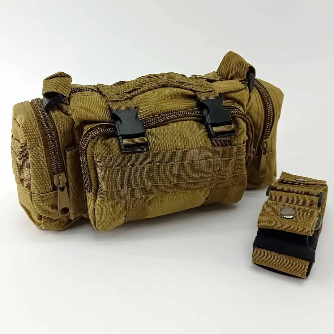 Сумка поясная нагрудная Tactical военная с ремнем на плечо 5 л Койот (104-coyote)