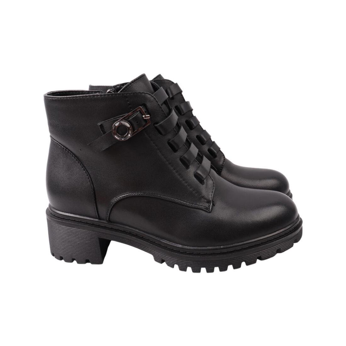 Ботинки женские Erisses из кожи р. 35 Черный (907-21DHC)