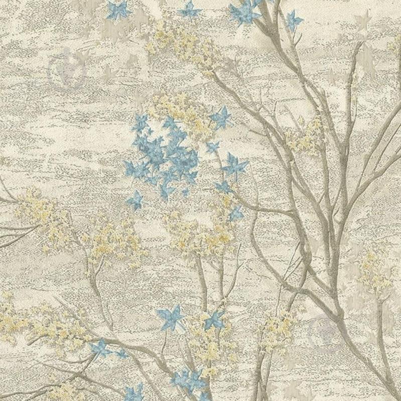 Виниловые обои на флизелиновой основе Yuanlong Bellamore 196001 Бежевый-голубой