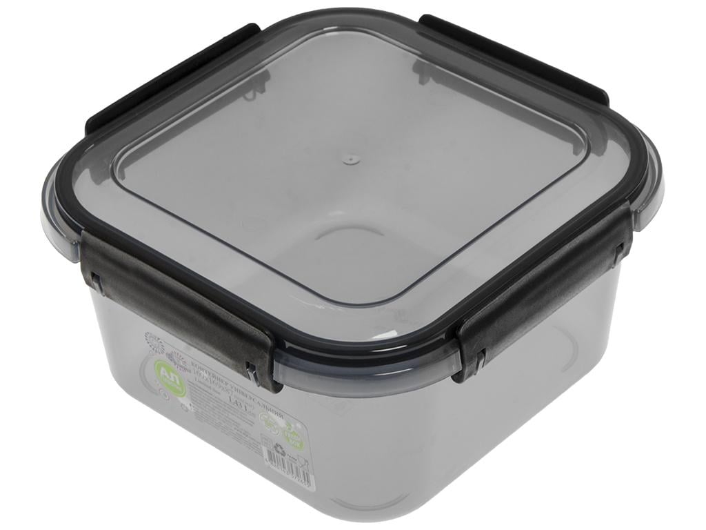 Контейнер универсальный Ал-Пластик Limited line квадратный 16,9х16,9х8,7 см 1,43 л Черный (MAP-72655) Контейнер универсальный Ал-Пластик Limited line квадратный 16,9х16,9х8,7 см 1,43 л Черный (MAP-72655)