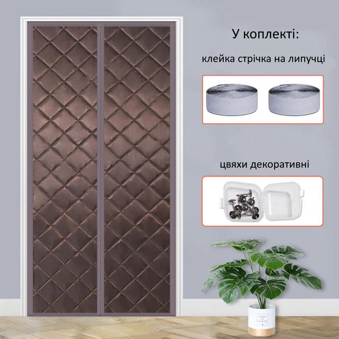 Шторы теплоизоляционные для входных дверей 100х210 см Коричневый (13166624) - фото 2