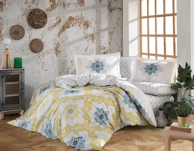Комплект постельного белья Hobby Poplin Amanda 200x220 Желтый