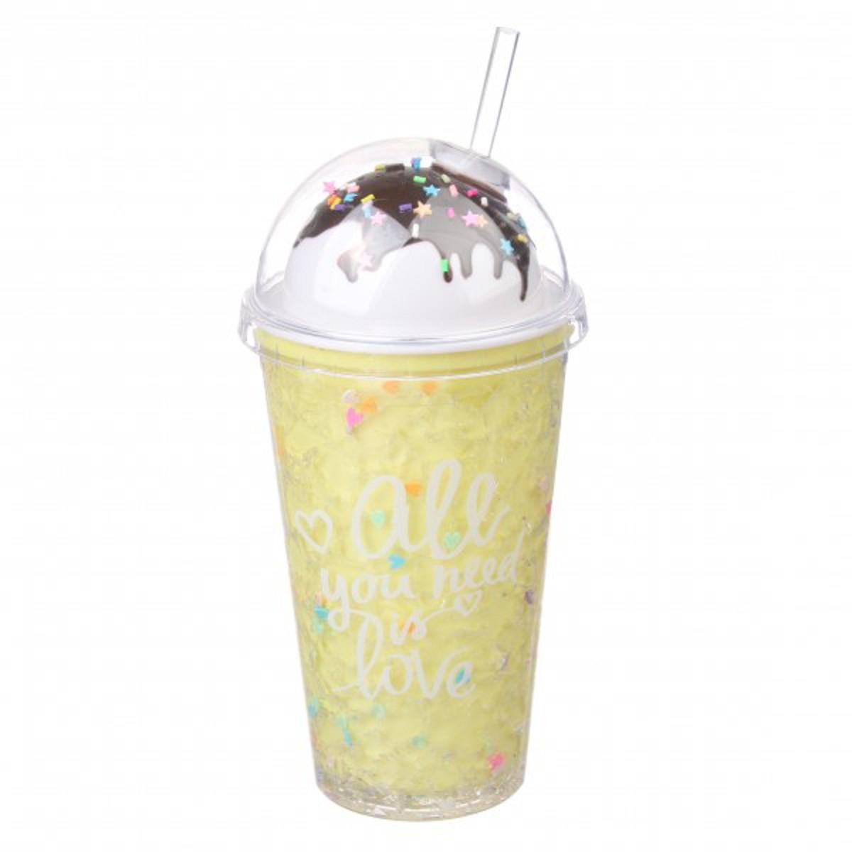 Слаш-стакан с охлаждающим гелем Морозиво 450 мл Yellow (69-809) Слаш-стакан с охлаждающим гелем Морозиво 450 мл Yellow (69-809)