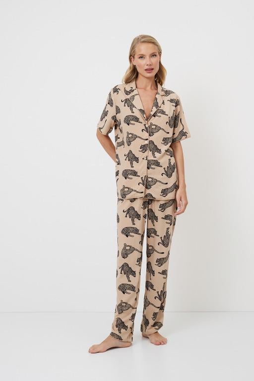 Женская пижама Aruelle L леопардовый принт (Soraya-long)