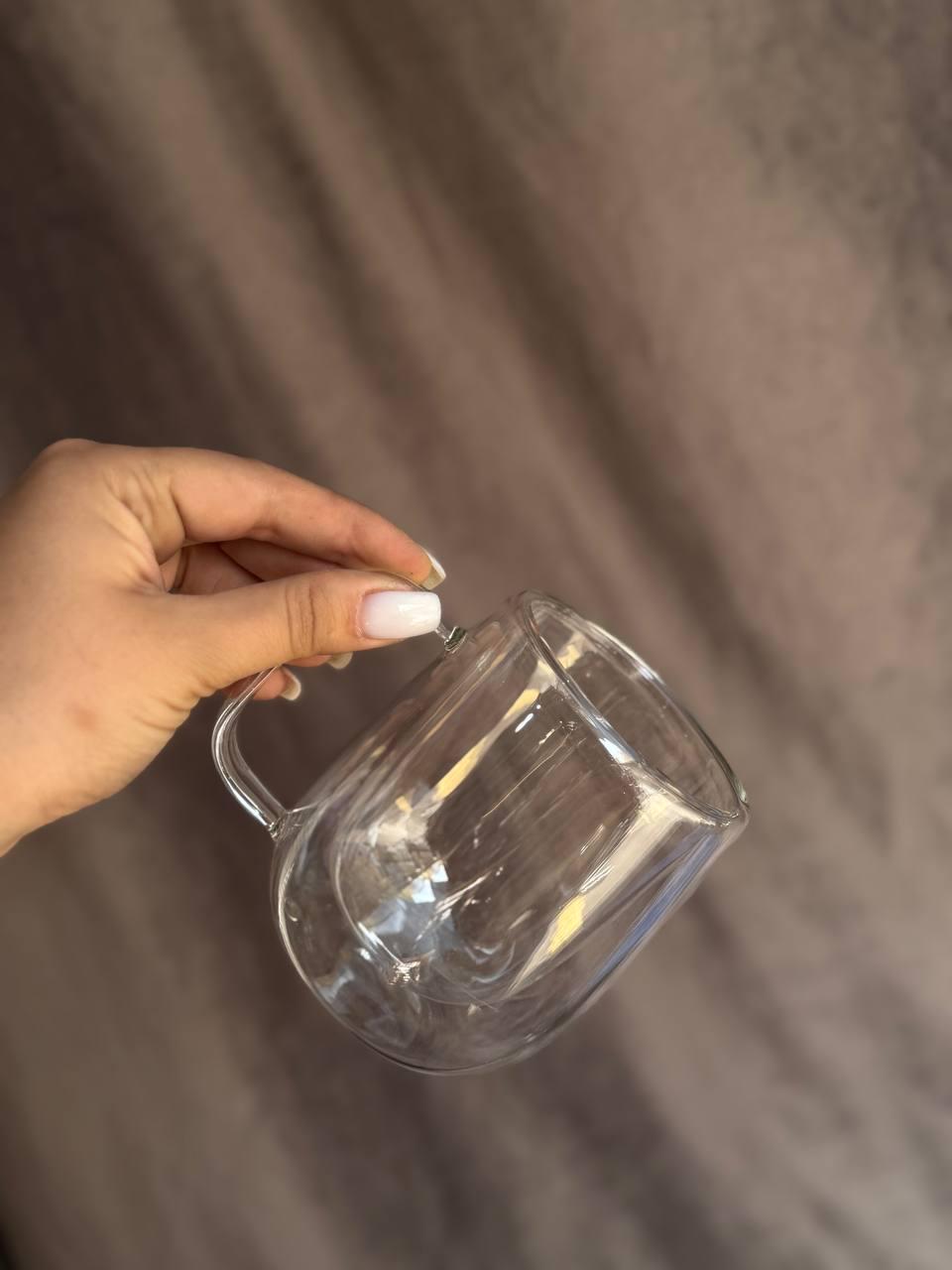 Набір чашок із подвійними стінками Vittora Twin боросилікатне скло 250 мл 2 шт. Прозорий (VT-5301-250) - фото 2